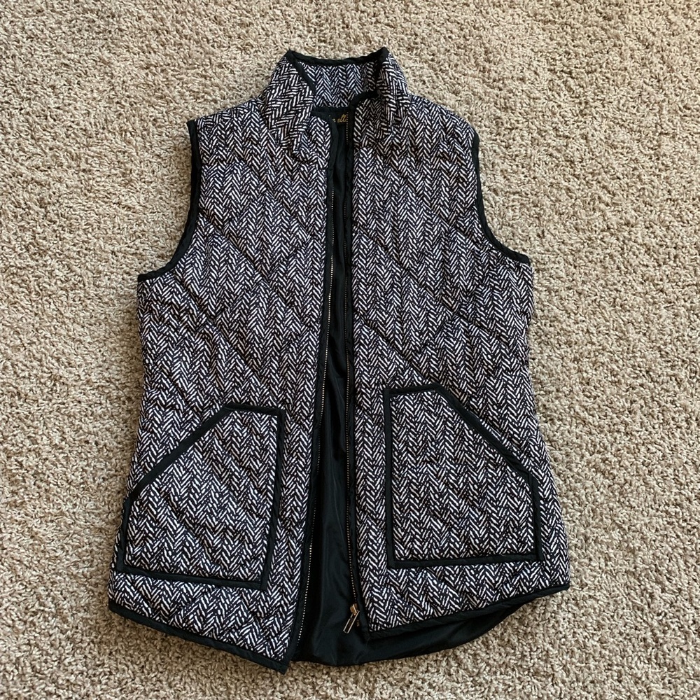 Black & White Herringbone Vest